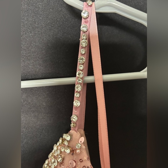 Flawed Mac Duggal 68175 NWT Pink Embellished Plunge Neck Sleeveless Trumpet Gown - Picture 10 of 11